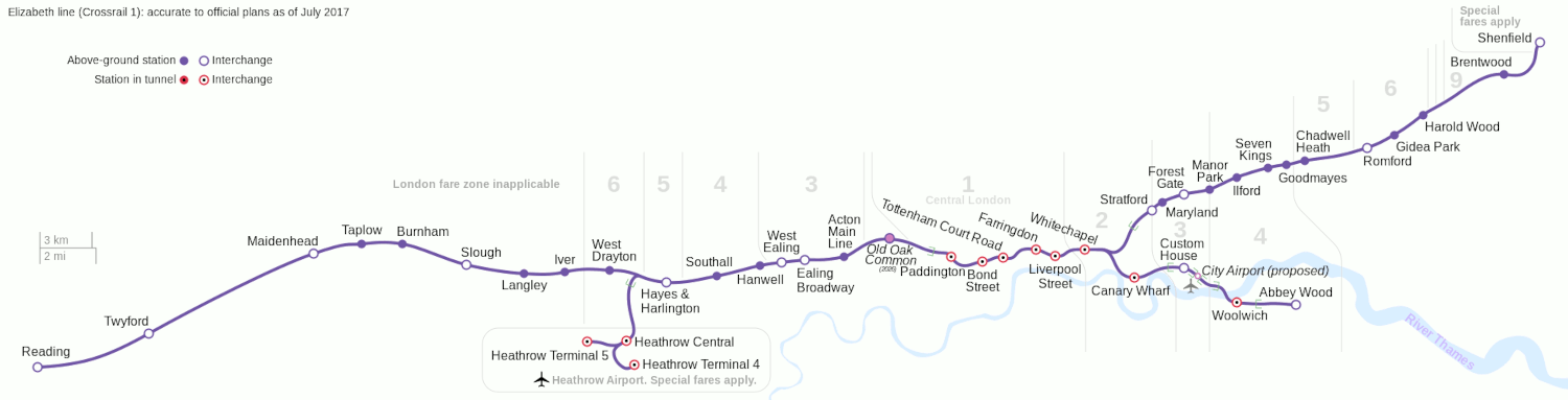 Elizabeth Line route map